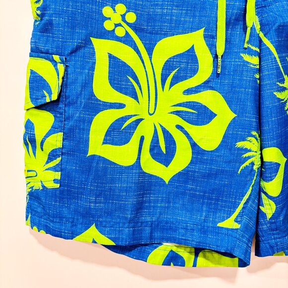 FIREFLY Blue & green floral swim shorts men | Large * - Picture 4 of 7